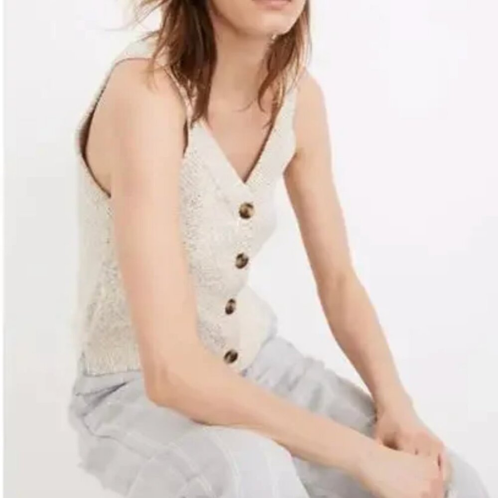 Madewell Rainbow Marled Wakefield Button-Front Sweater Tank  (XXS)